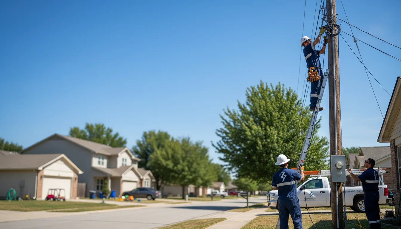 Residential electrician providing installation services in Blanket, TX